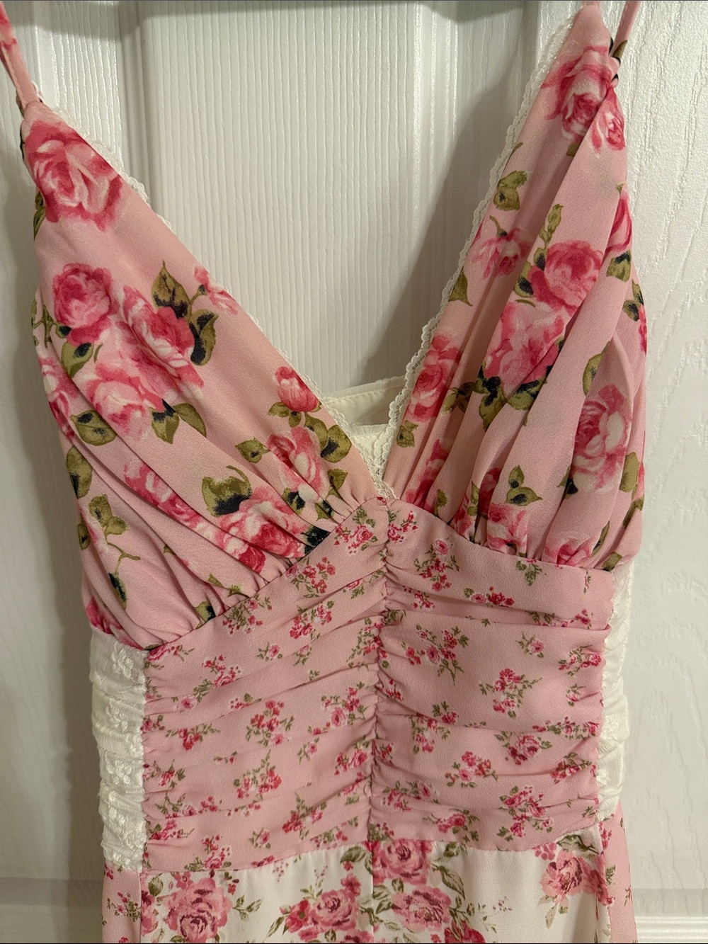 Altar'd State Pink Floral Lace-Trim Cottage Style